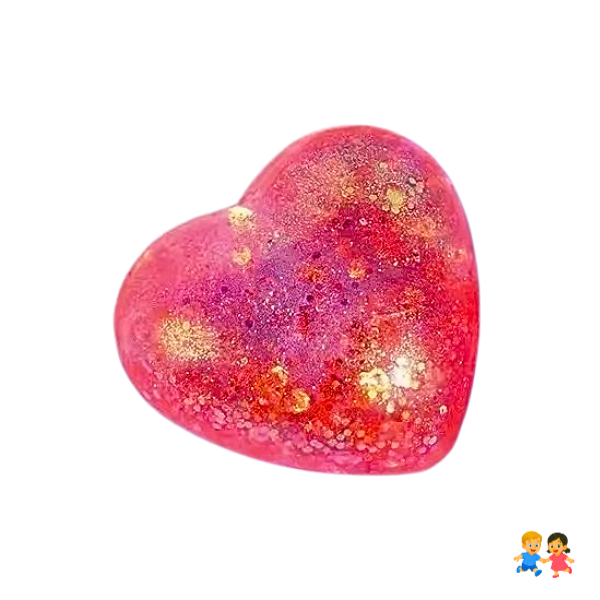 Squishy De Corazon Purpurina Brillante De Gel