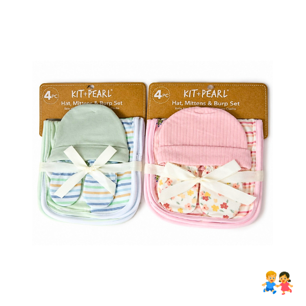 Set De Bebe Gorrito Mitones Y Paño Tuto Recién Nacido