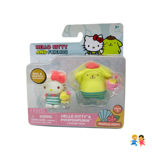 Figuras Hello Kitty Pompompurin Tropical 4 Pieza