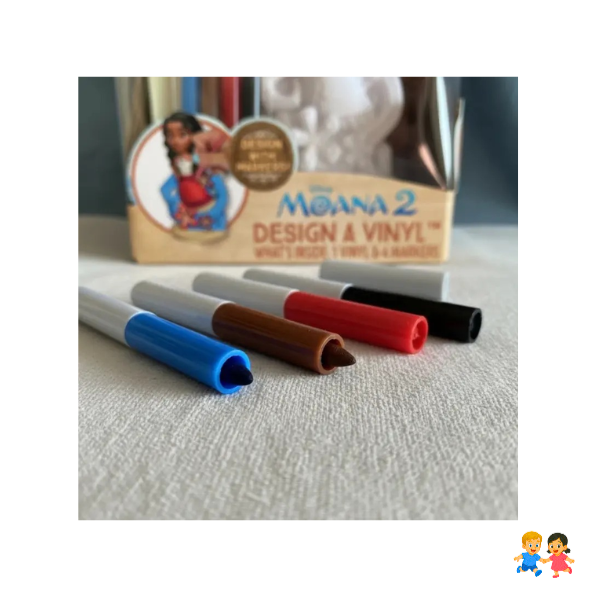 Kit Moana Figura Vinilo Para Pintar Marcadores