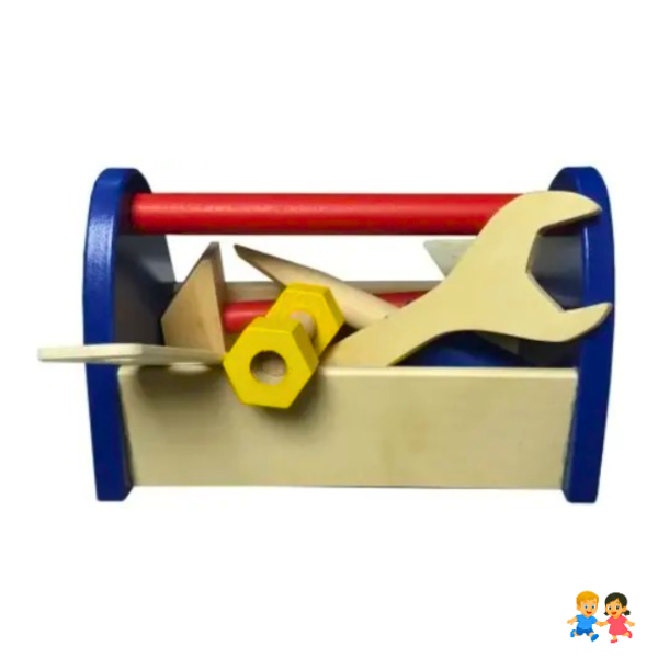 Juego Didáctico Caja De Herramientas De Madera Niños Niñas Color
