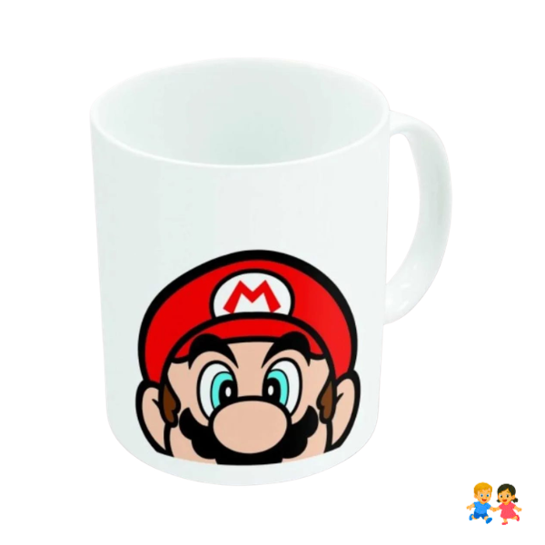 Taza Mario Bros Nintendo Blanca Cerámica