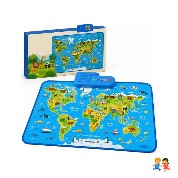 Alfombra Sonora Mapa Mundi Educativo Interactivo Niños