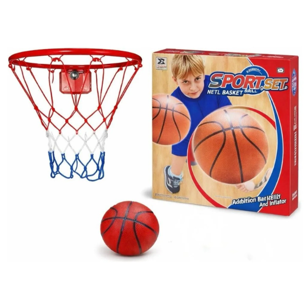 Aro De Basquetbol Con Pelota Y Bomba Set Deportivo Niño