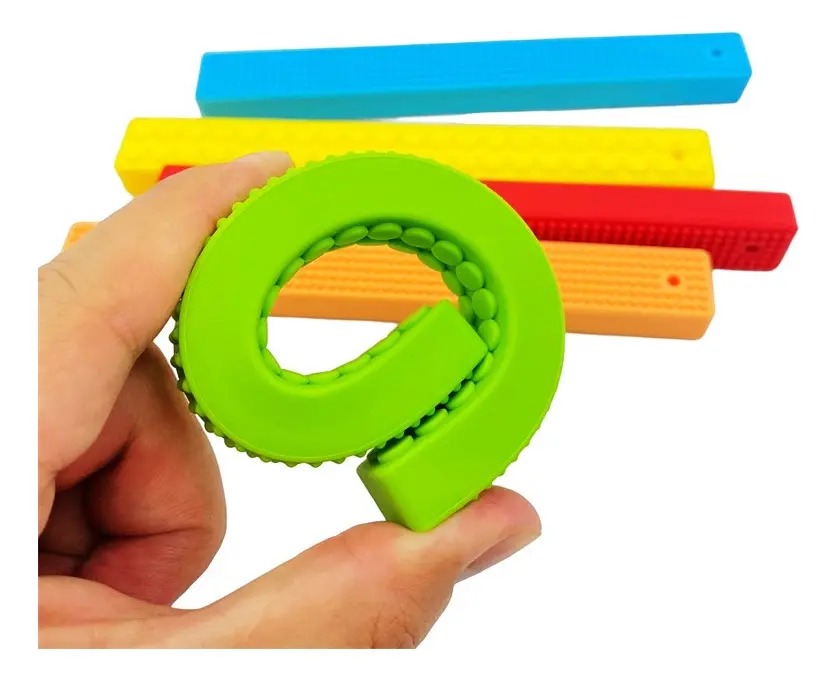Juguete Sensorial Barra Silicona Flexible Antiestrés