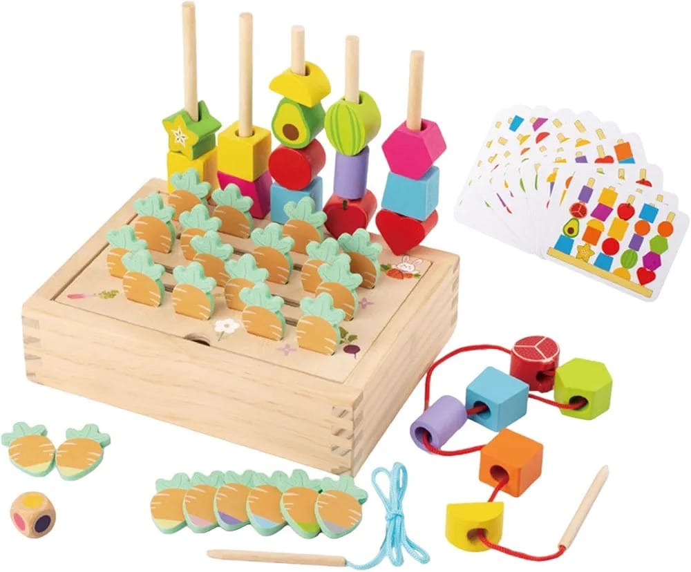 Juguete Educativo Madera Aprendizaje Bloques Colores