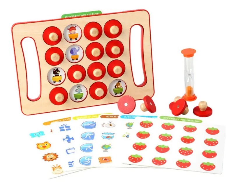 Juego De Mesa Ajedrez De Memoria Para Niños En Madera