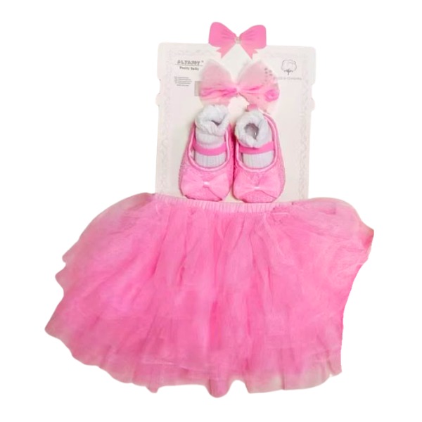 Set Tutu Zapatos Cintillo Bebé Niña