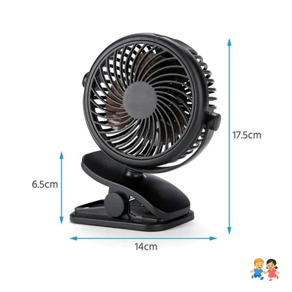 Ventilador Coche Recargable De Pinza Portatil