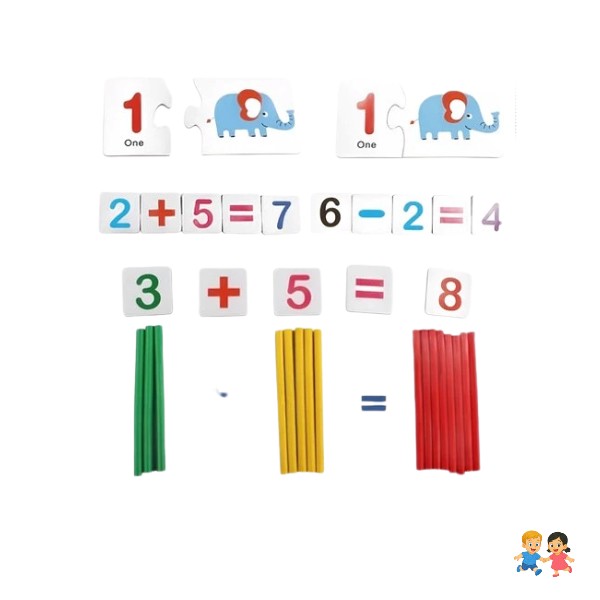 Juego De Madera Sumar Y Restar Didáctico Aprender Matemática