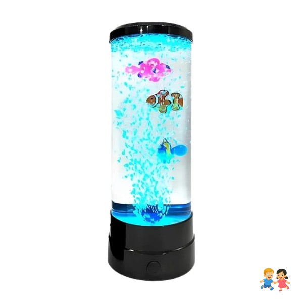 Lampara Led Forma De Pez Burbujas Nocturnas.