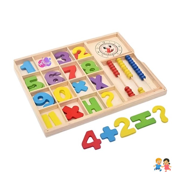 Juego De Madera Reloj Números Juego Didáctico Para Niños.