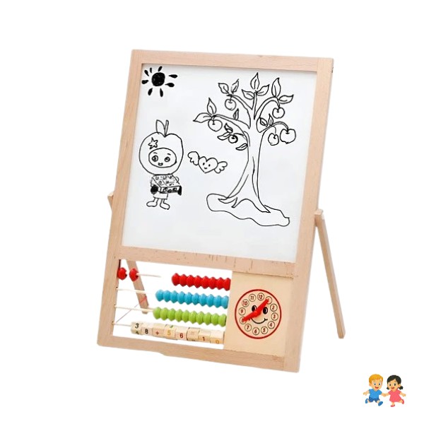Pizarra Magnética Doble Para Niños Educativa  y Accesorios.