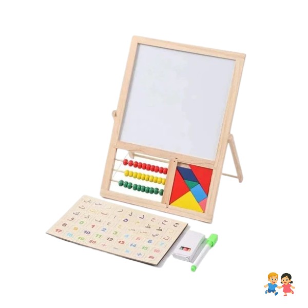 Pizarra Magnética Doble Para Niños Educativa  y Accesorios.