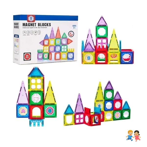 Bloques Magnético Juego Didáctico 34 Pcs Niños.