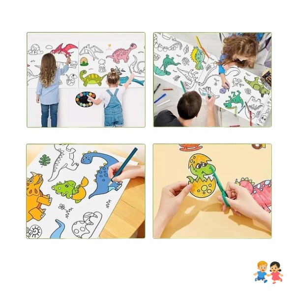 Rollo De Papel Para Colorear Dibujo Para Niños, Manualidades.