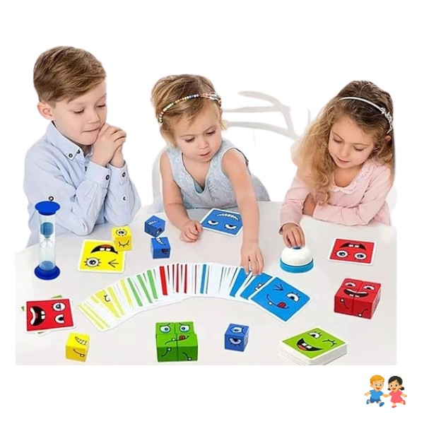 Puzzle Cubos Juego Didáctico Expresiones Y Emociones.