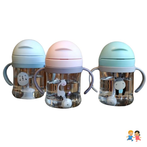 Vaso Antiderrame Con Bombilla Y Asas Para Bebé 250ml Niños.