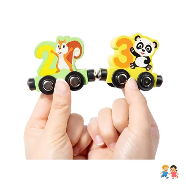 Juguete Didáctico Madera Niños Tren Con Iman Tráfico.