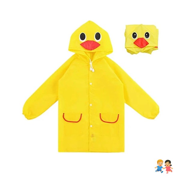 Capa Impermeable Amarillo Poncho Infantil.