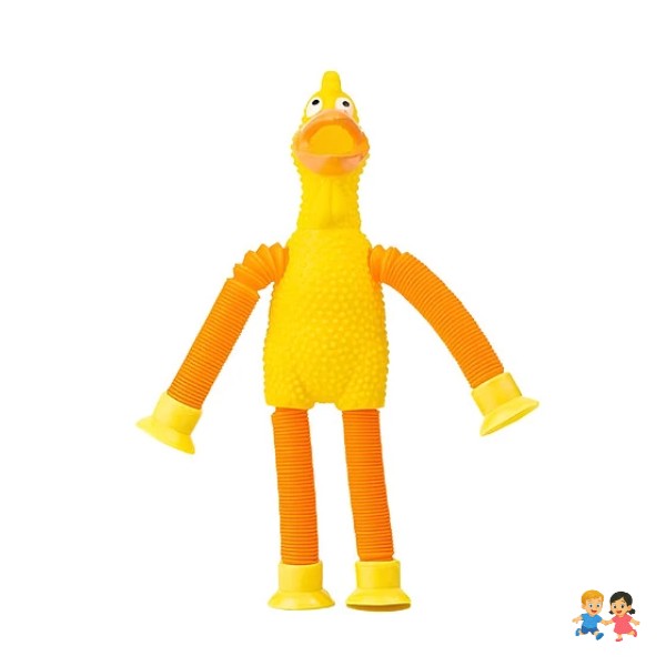 Pollo Chillón Estirable Con Luz Led Telescópico Para Niños