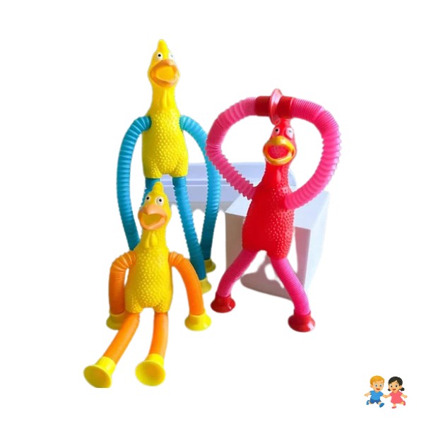 Pollo Chillón Estirable Con Luz Led Telescópico Para Niños