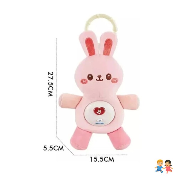 Juguete Conejito Sonajero Con Luces Música Y Colgador Niños.