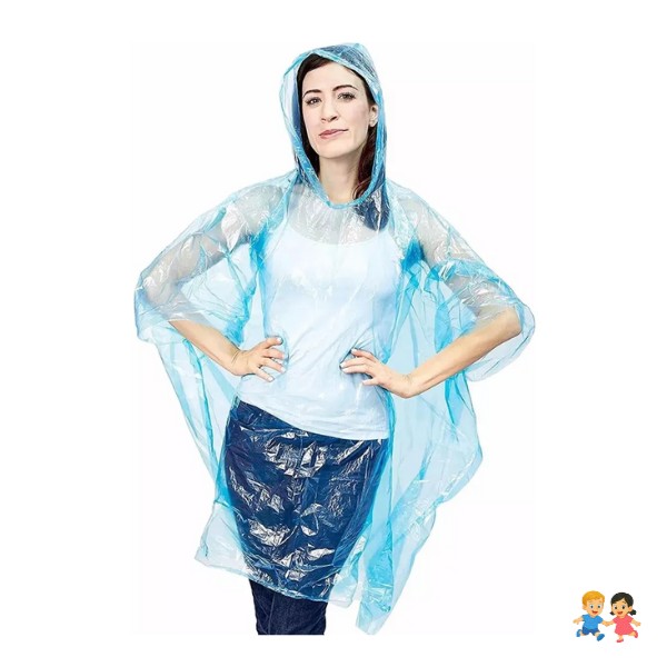 Ponchos Plásticos De Lluvia Capa Emergencia Desechables