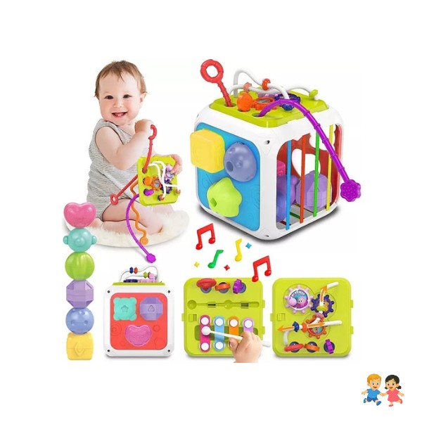 Juego De Enseñanza Para Bebés Con Cubo De Actividades 7 En 1.