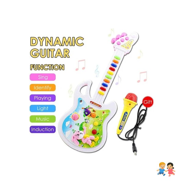 Guitarra Musical Con Micrófono Karaoke Juguete.