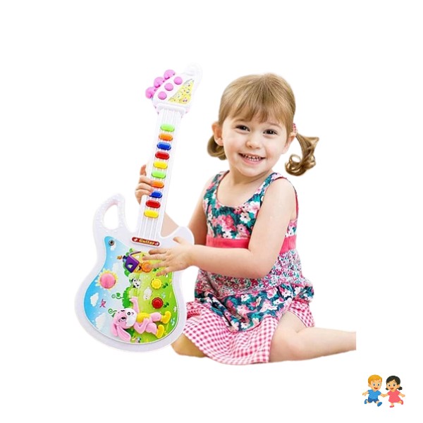 Guitarra Musical Con Micrófono Karaoke Juguete.
