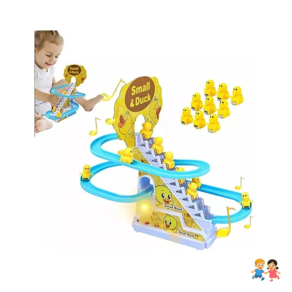 Pista De Carreras Patos Escaleras Deslizamiento Juguete Niño.