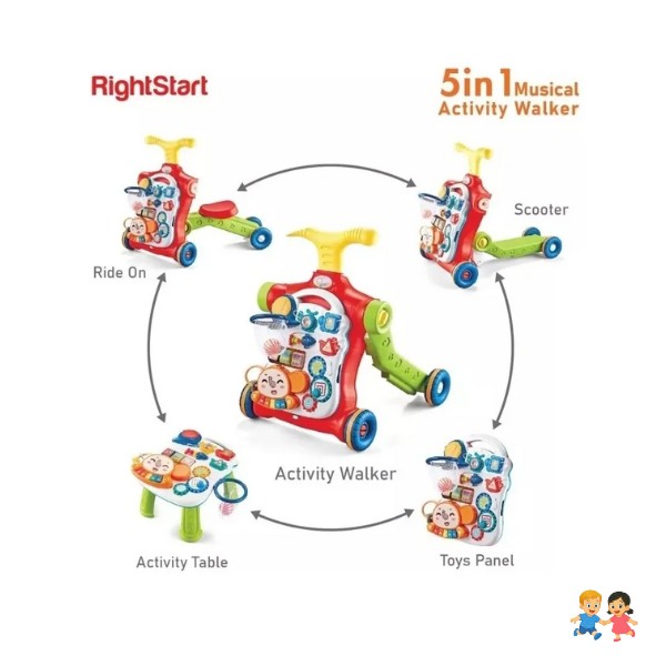 Caminador Andador Scooter Bebé Musical Multifuncional 5 En 1.