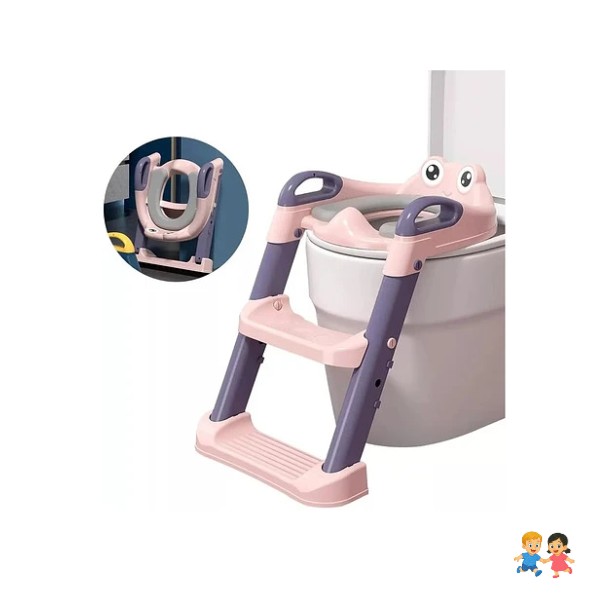 Asiento Adaptador Escalera Inodoro Wc Para Niños Acolchado