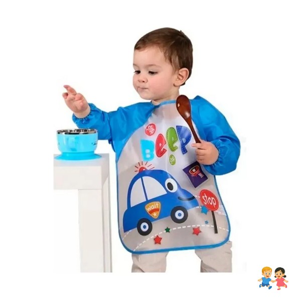 Delantal O Baberos Mangas Largas Impermeable Bebés Y Niños.