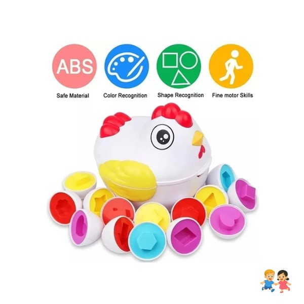 Juego Encaje Huevos Montessori 12 Unidades Figuras.