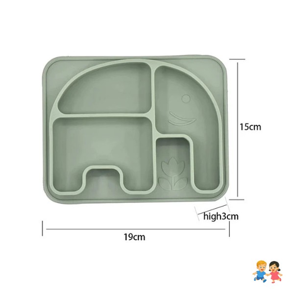 Plato De Silicona Con Ventosa Comida Para Bebe.