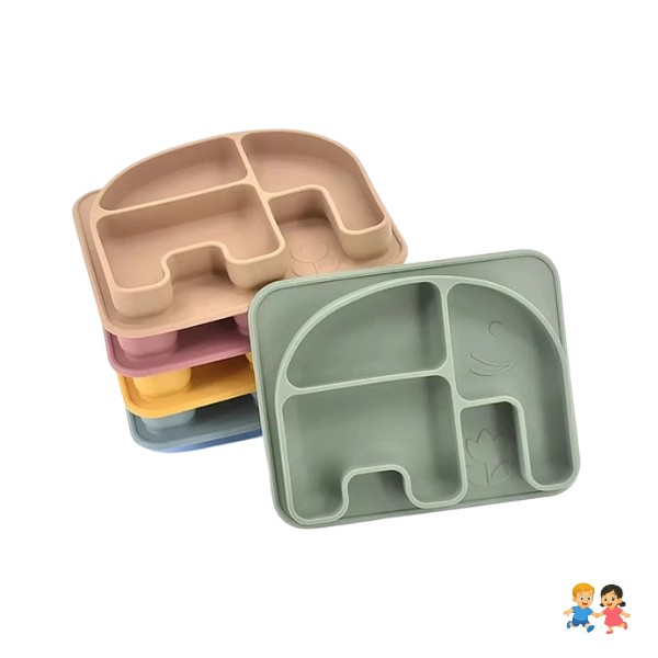 Plato De Silicona Con Ventosa Comida Para Bebe.