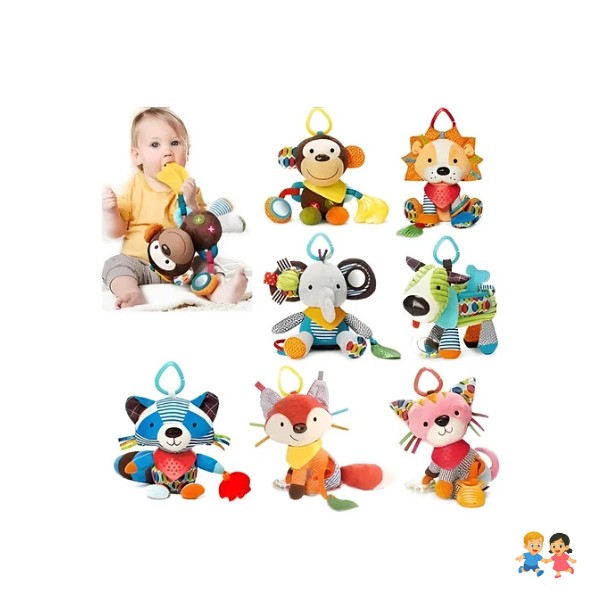 Peluche Sensorial Sonajero Con Múltiples Texturas Bebe.