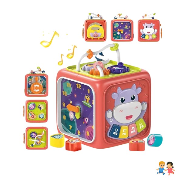 Juguete Montessori Educativo 6 En 1 Cubo Didáctico Para Bebé.