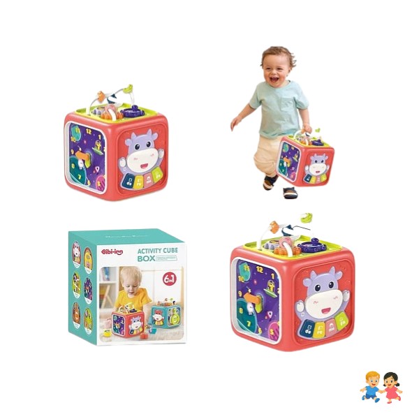 Juguete Montessori Educativo 6 En 1 Cubo Didáctico Para Bebé.