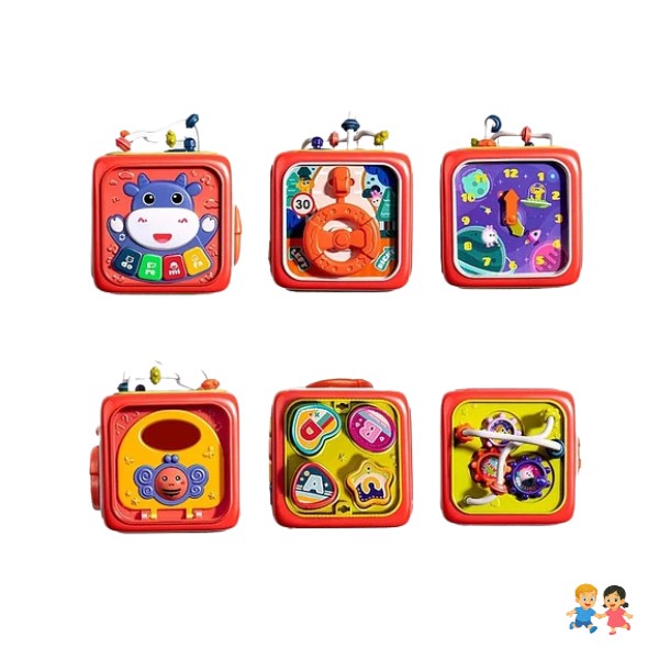 Juguete Montessori Educativo 6 En 1 Cubo Didáctico Para Bebé.