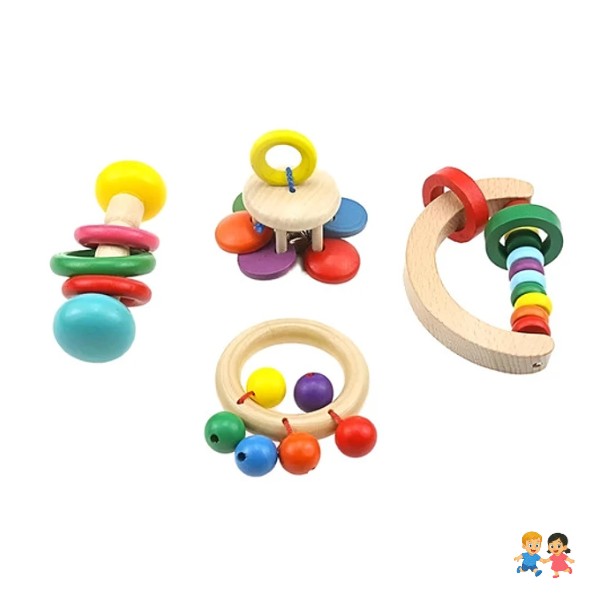 Sonajeros Para Bebe Juguete De Madera Estimulación Temprana.