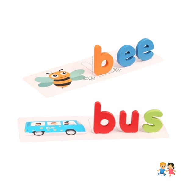 Juego De Palabras De Deletreo Juego Montessori Puzzle.