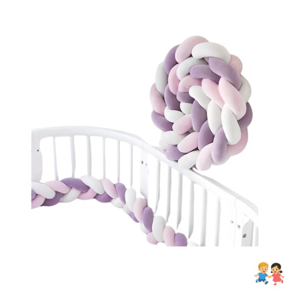 Trenza Cojín Seguridad Para Cuna Bebes 3 Metros Protección.