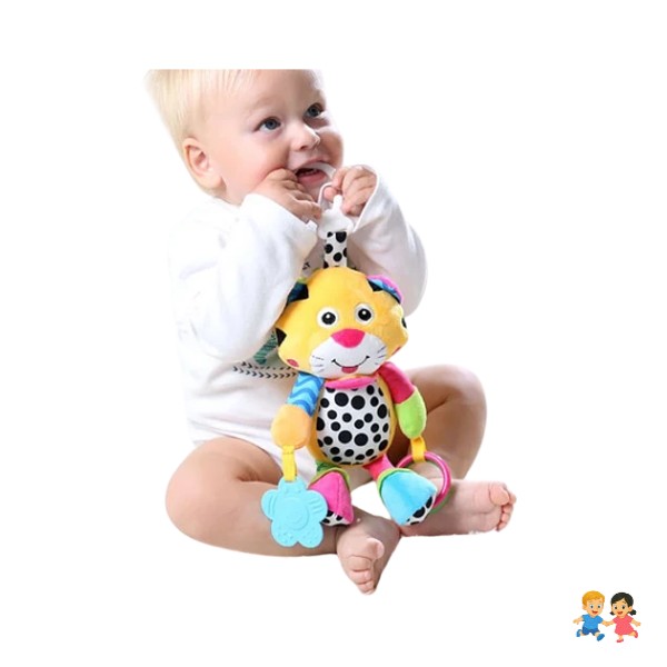 Peluche Estimulación Sensorial Bebé Con Sonajero Colgador