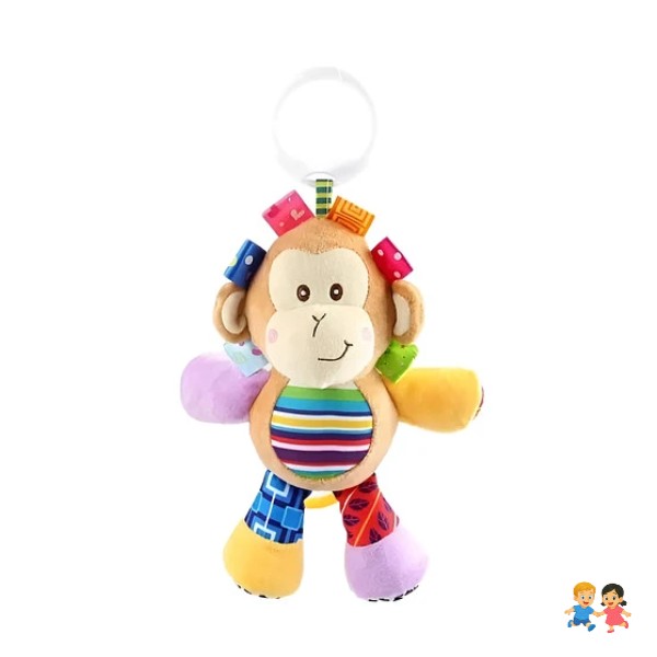 Peluche Estimulación Sensorial Bebé Con Sonajero Y Colgador