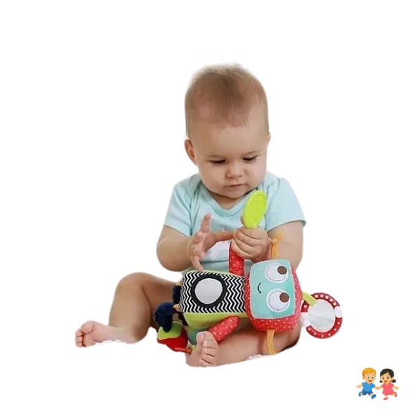 Sonajero Sensorial Peluche Robot Para Bebe