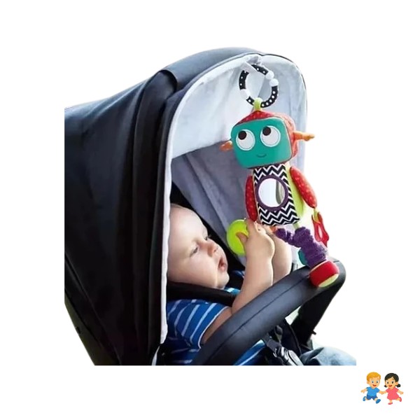Sonajero Sensorial Peluche Robot Para Bebe
