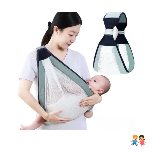 Porta Bebé Fular Canguro Ergonómico Flex Color Verde.